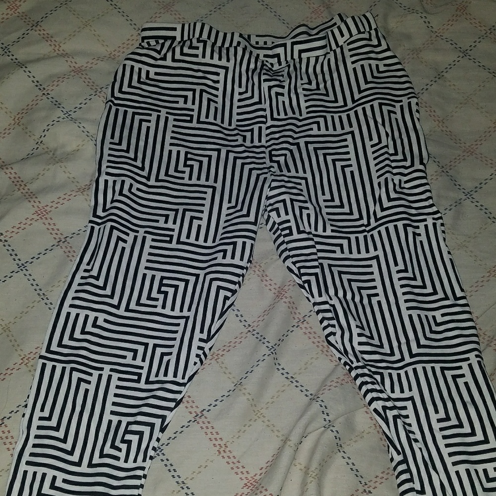 Black and white patterned pants